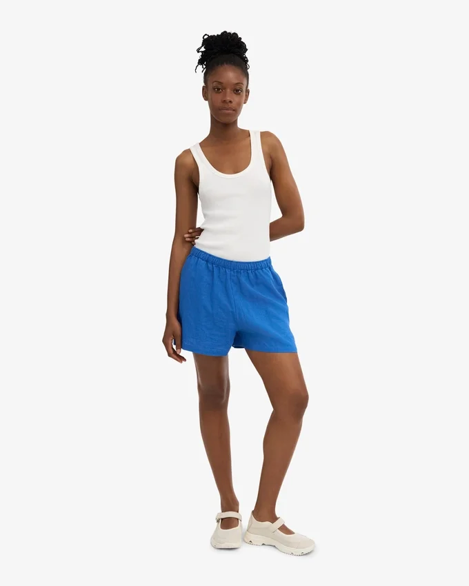 Pantalones cortos de lino - Azul Pacífico