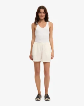 Pantalones cortos de lino – Blanco marfil