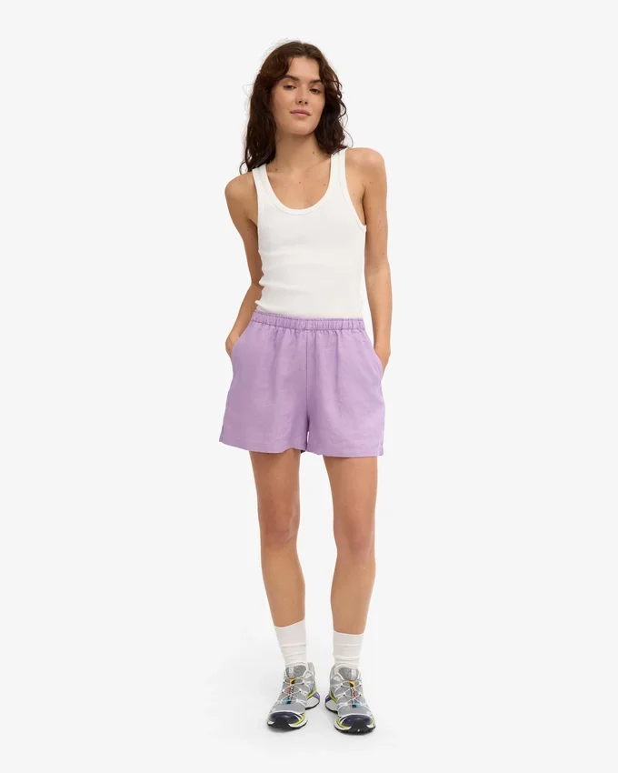 Pantalones cortos de lino - Lavanda suave