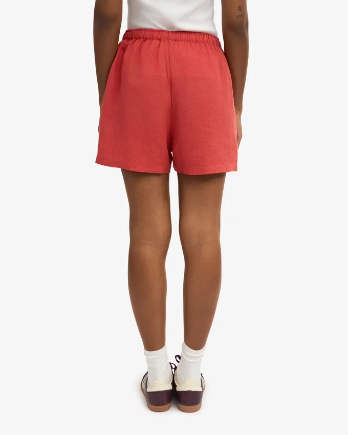 Pantalones cortos de lino - Rojo mandarina