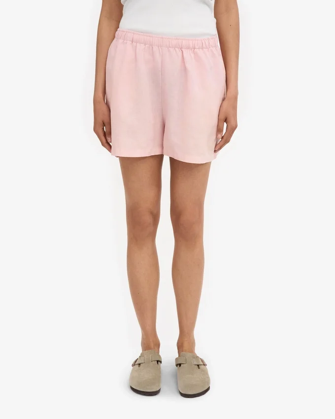 Pantalones cortos de lino - Rosa desvaído