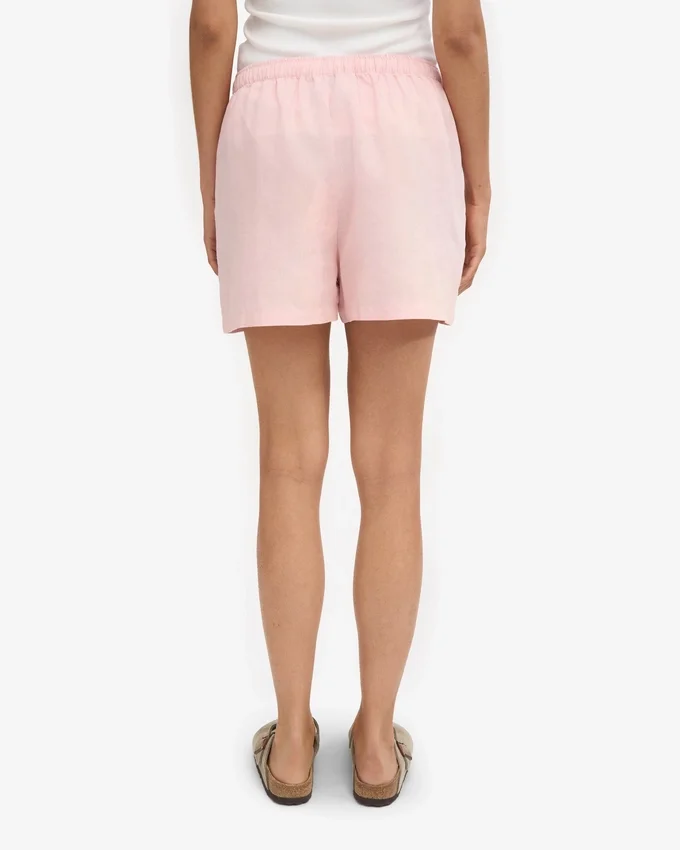Pantalones cortos de lino - Rosa desvaído
