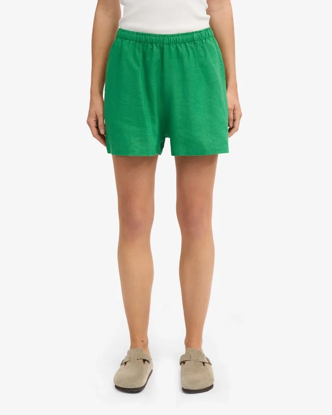 Pantalones cortos de lino - Verde Kelly
