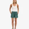 Pantalones cortos de lino - Verde océano