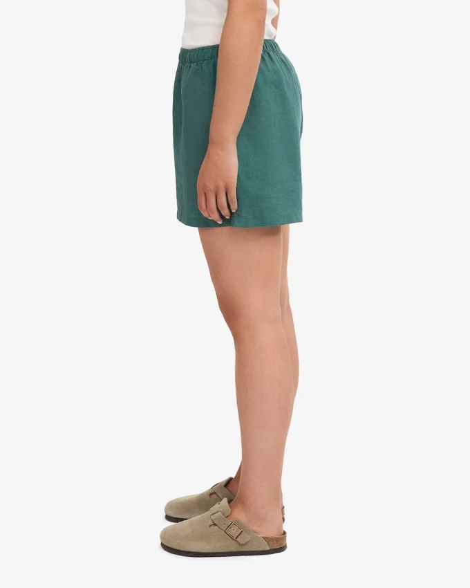 Pantalones cortos de lino - Verde océano
