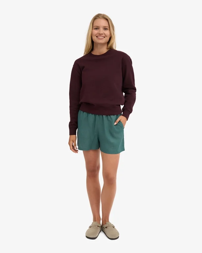 Pantalones cortos de lino - Verde océano