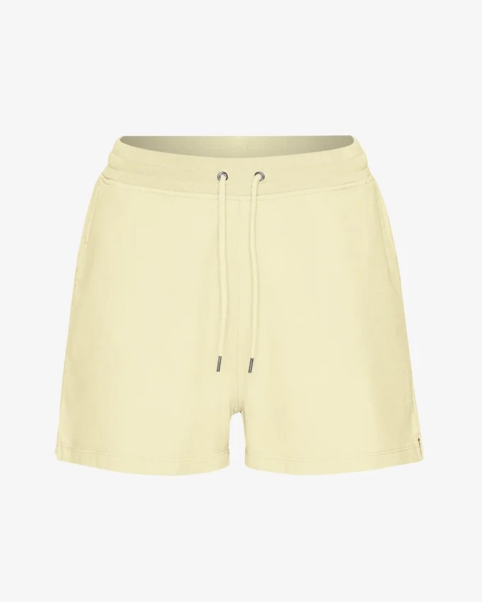 Pantalones cortos de sudadera orgánicos para mujer - Amarillo suave
