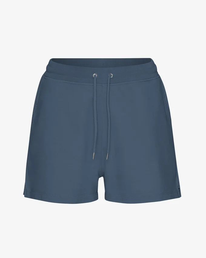 Pantalones cortos de sudadera orgánicos para mujer - Azul petróleo
