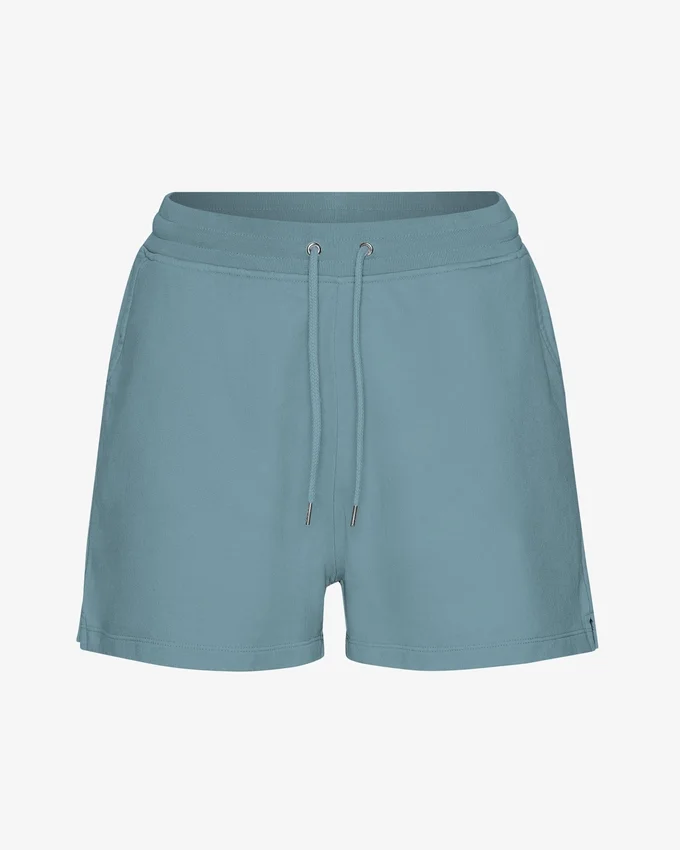 Pantalones cortos de sudadera orgánicos para mujer - Azul piedra