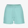 Pantalones cortos de sudadera orgánicos para mujer - Azul verde agua