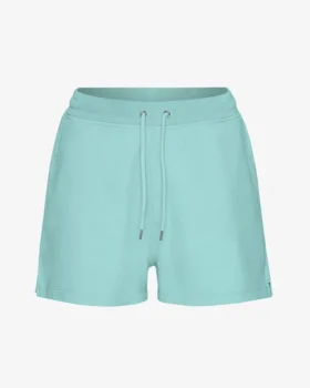 Pantalones cortos de sudadera orgánicos para mujer - Azul verde agua