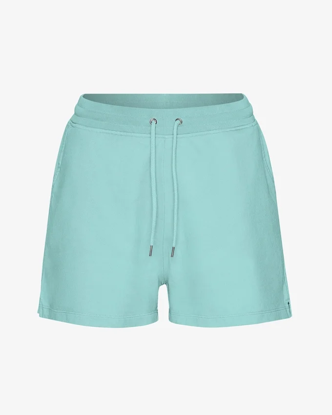 Pantalones cortos de sudadera orgánicos para mujer - Azul verde agua