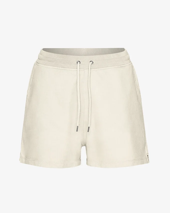 Pantalones cortos de sudadera orgánicos para mujer - Blanco marfil