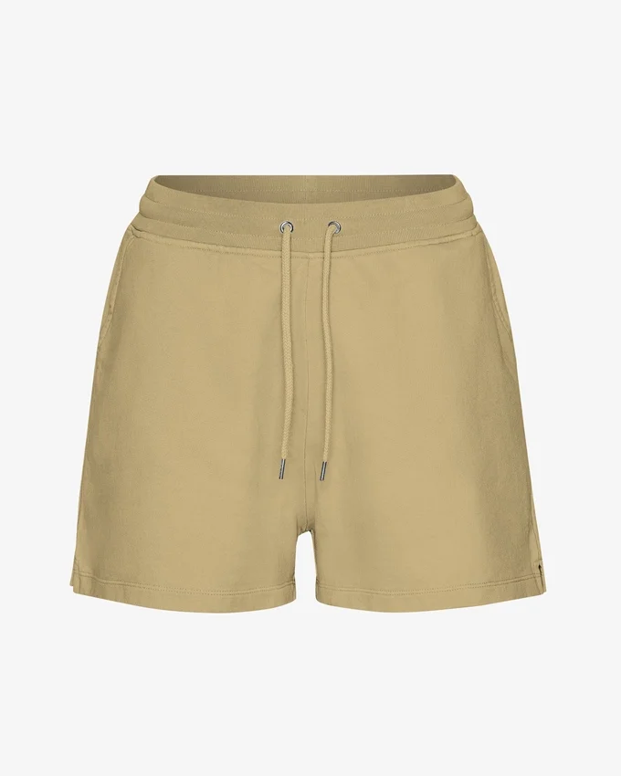Pantalones cortos de sudadera orgánicos para mujer - Caqui desierto