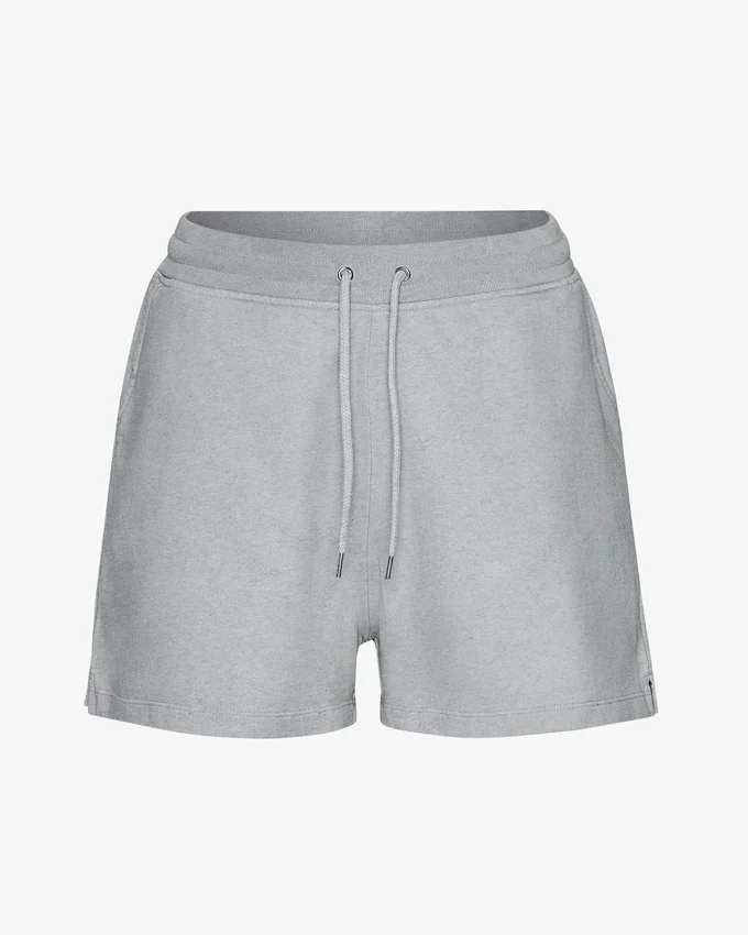 Pantalones cortos de sudadera orgánicos para mujer - Gris jaspeado