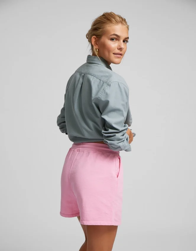 Pantalones cortos de sudadera orgánicos para mujer - Beige miel