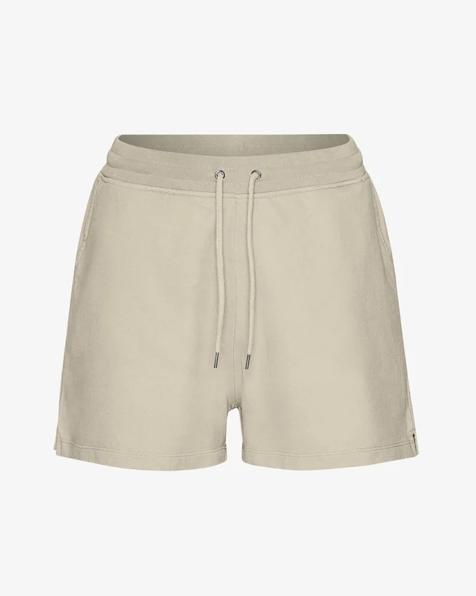 Pantalones cortos de sudadera orgánicos para mujer - Gris ostra