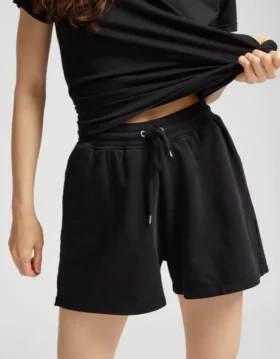 Pantalones cortos de sudadera orgánicos para mujer – Negro intenso