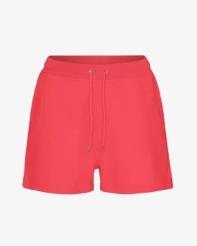 Pantalones cortos de sudadera orgánicos para mujer - Rojo mandarina
