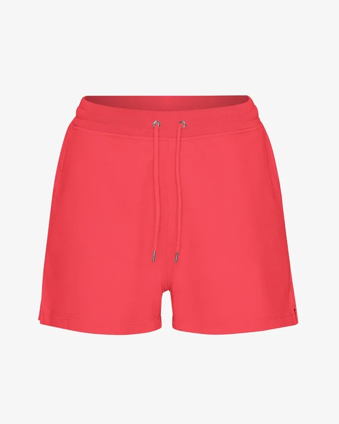 Pantalones cortos de sudadera orgánicos para mujer - Rojo mandarina