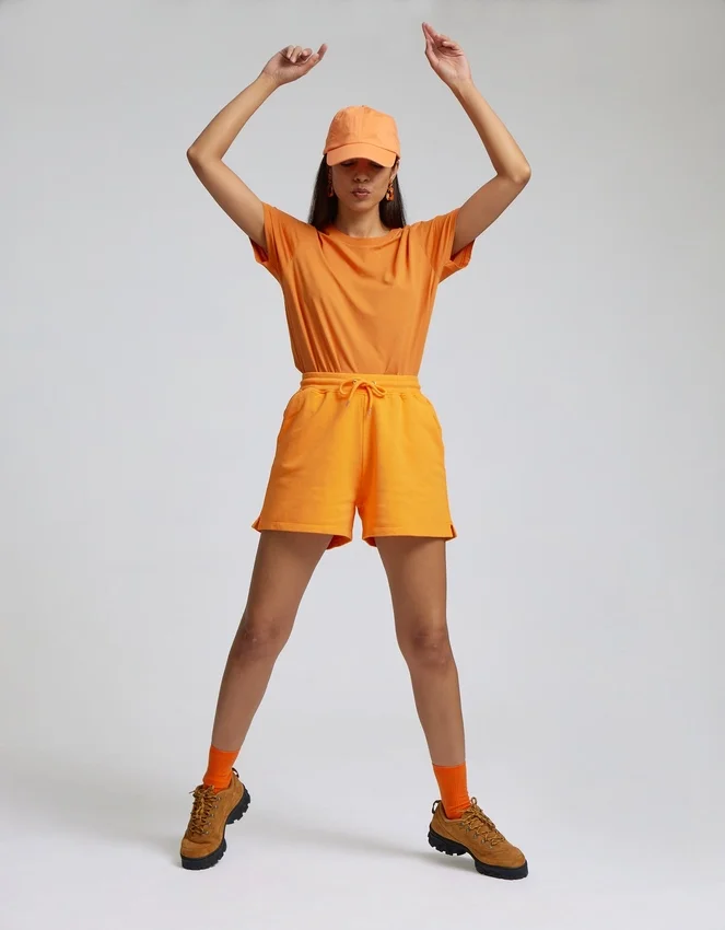 Pantalones cortos de sudadera orgánicos para mujer - Azul marino