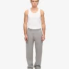 Pantalones de chándal de corte recto de algodón orgánico - Gris jaspeado