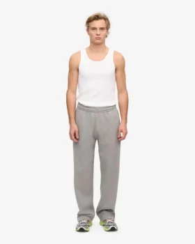 Pantalones de chándal de corte recto de algodón orgánico – Gris jaspeado