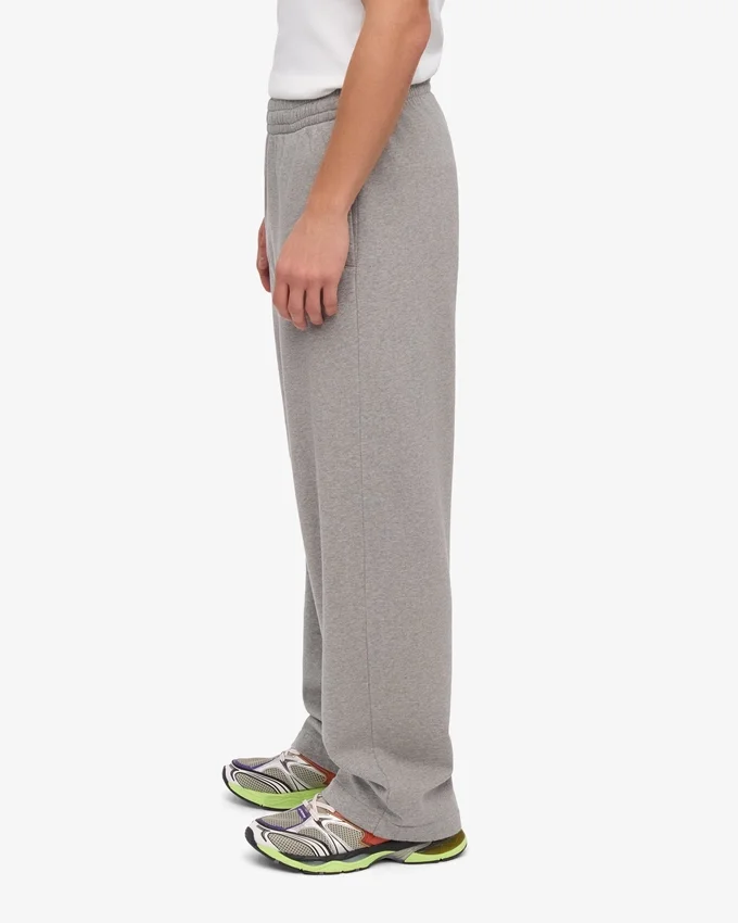 Pantalones de chándal de corte recto de algodón orgánico - Gris jaspeado