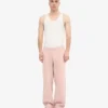 Pantalones de chándal de corte recto de algodón orgánico - Rosa descolorido