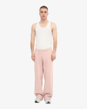 Pantalones de chándal de corte recto de algodón orgánico – Rosa descolorido