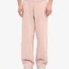 Pantalones de chándal de corte recto de algodón orgánico - Rosa descolorido