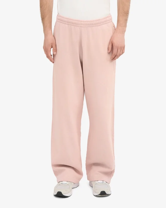 Pantalones de chándal de corte recto de algodón orgánico - Rosa descolorido