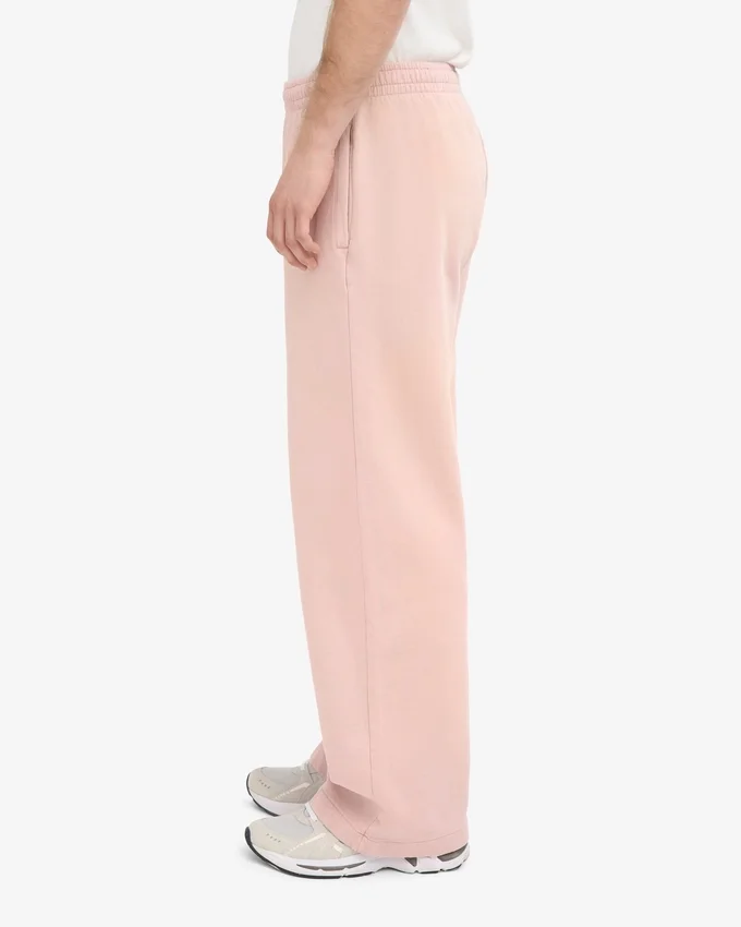 Pantalones de chándal de corte recto de algodón orgánico - Rosa descolorido