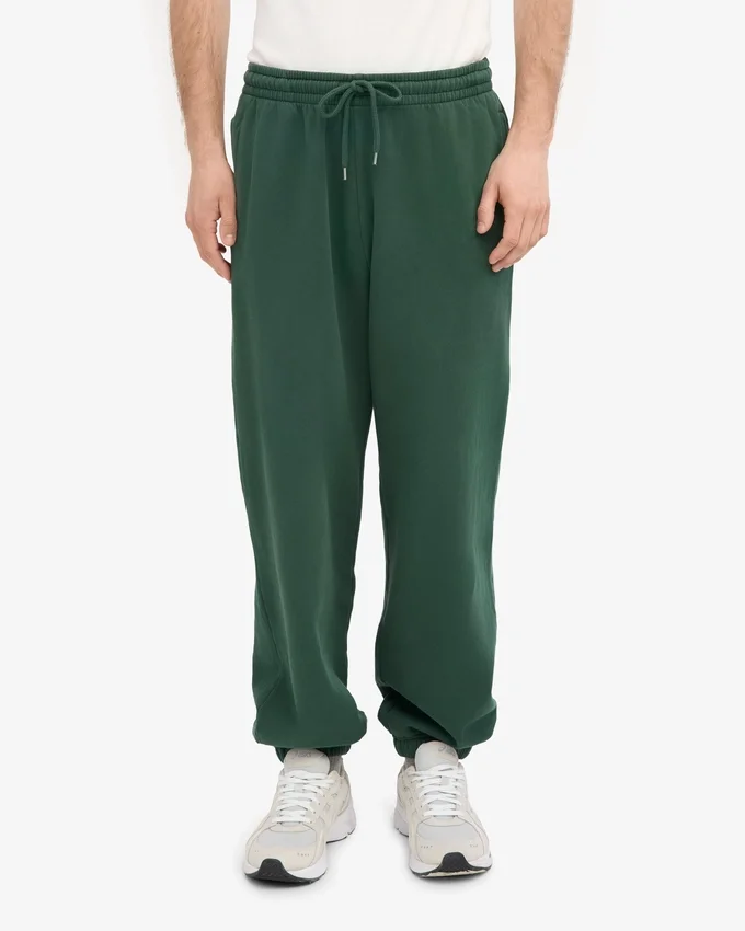 Pantalones de chándal holgados de algodón orgánico - Verde esmeralda