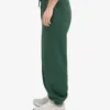 Pantalones de chándal holgados de algodón orgánico - Verde esmeralda