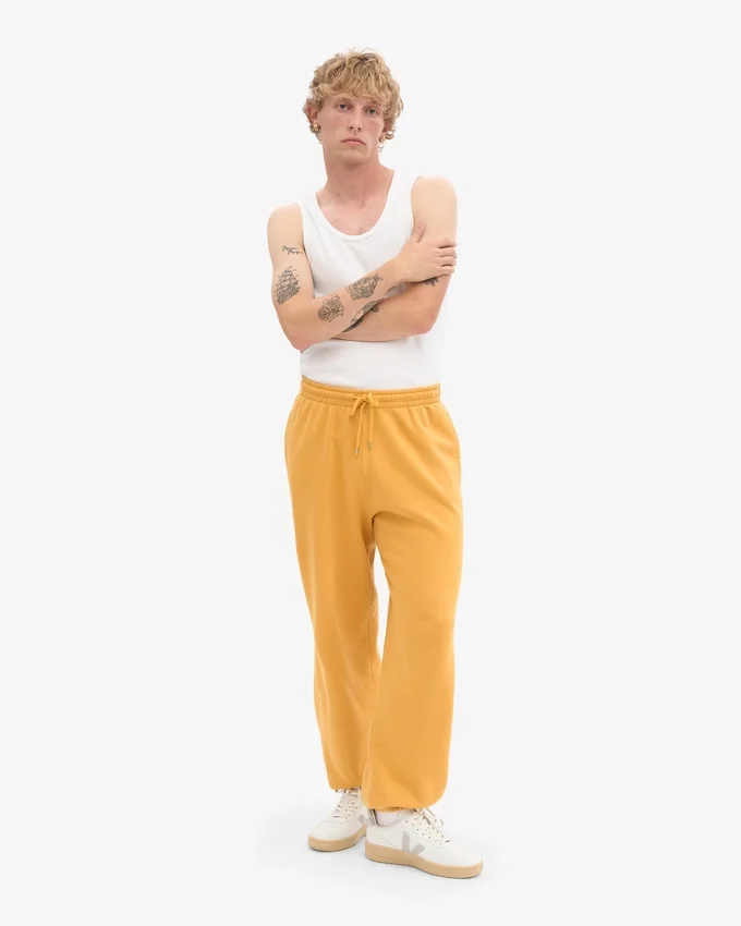 Pantalones de chándal holgados orgánicos - Amarillo quemado