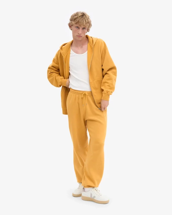 Pantalones de chándal holgados orgánicos - Amarillo quemado