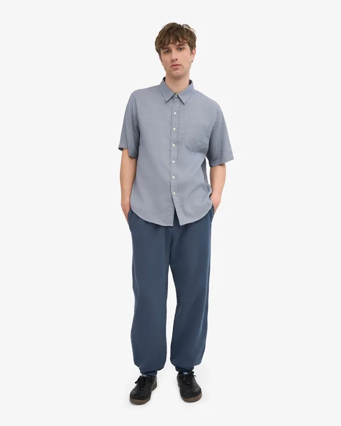 Pantalones de chándal holgados orgánicos - Azul petróleo