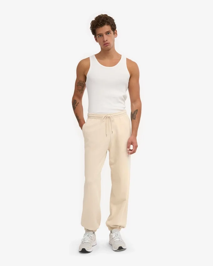 Pantalones de chándal holgados orgánicos - Blanco marfil