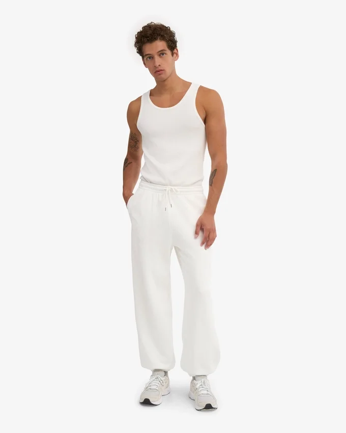 Pantalones de chándal holgados orgánicos - Blanco óptico