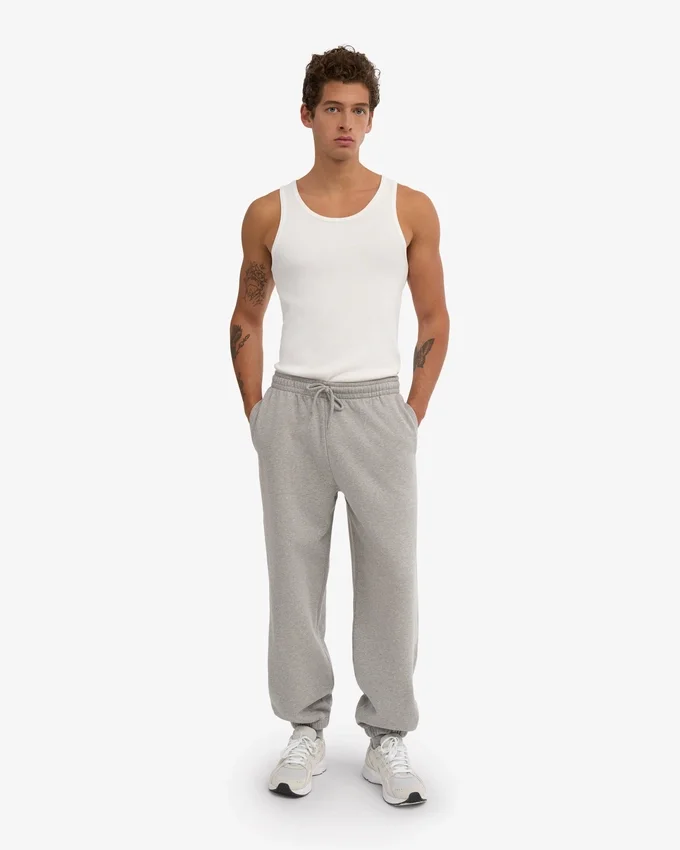 Pantalones de chándal holgados orgánicos - Gris jaspeado