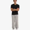 Pantalones de chándal holgados orgánicos - Gris jaspeado