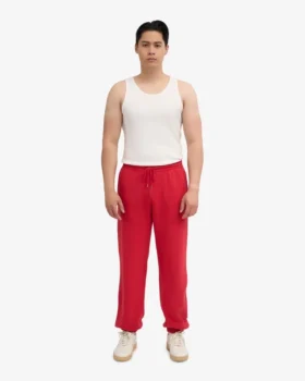 Pantalones de chándal holgados orgánicos – Rojo escarlata