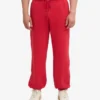 Pantalones de chándal holgados orgánicos - Rojo escarlata