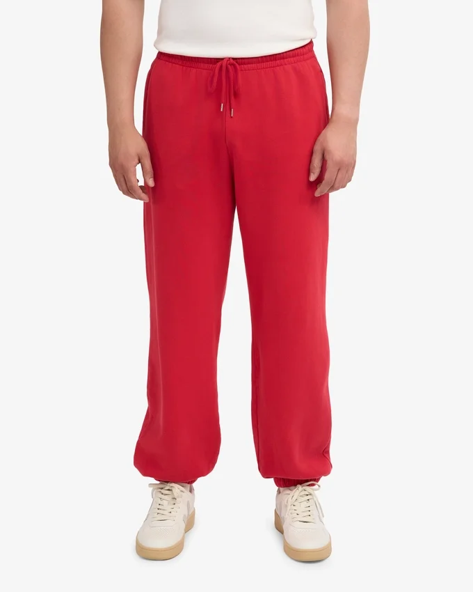 Pantalones de chándal holgados orgánicos - Rojo escarlata