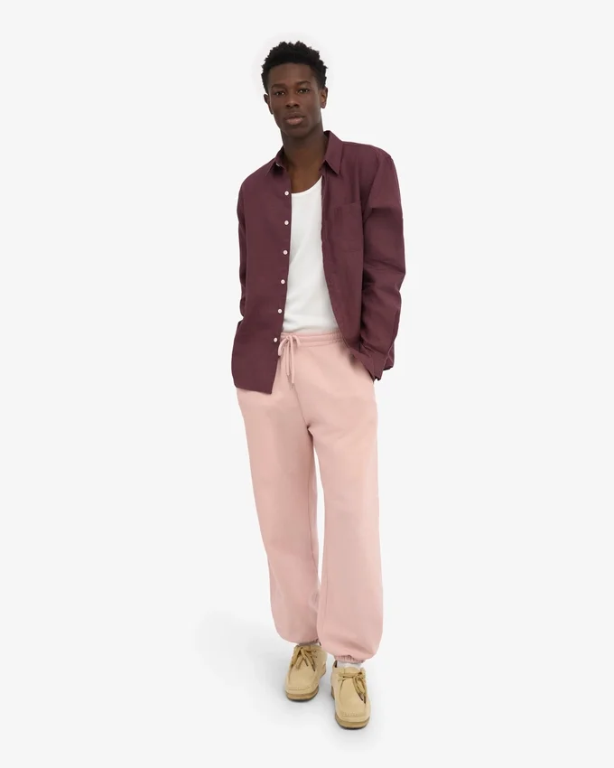 Pantalones de chándal holgados orgánicos - Rosa descolorido