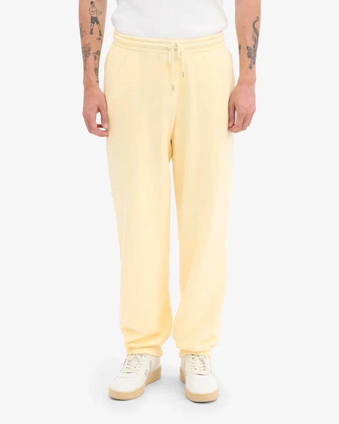 Pantalones de chándal orgánicos de corte holgado - Amarillo suave