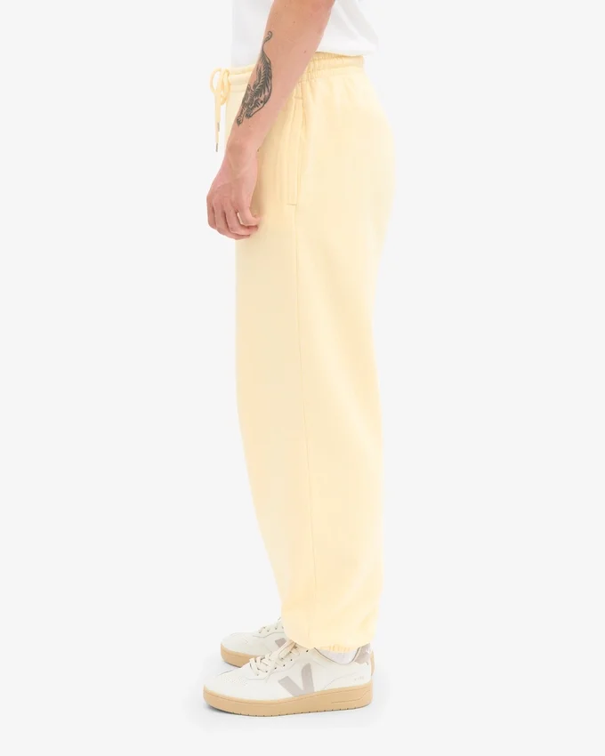 Pantalones de chándal orgánicos de corte holgado - Amarillo suave