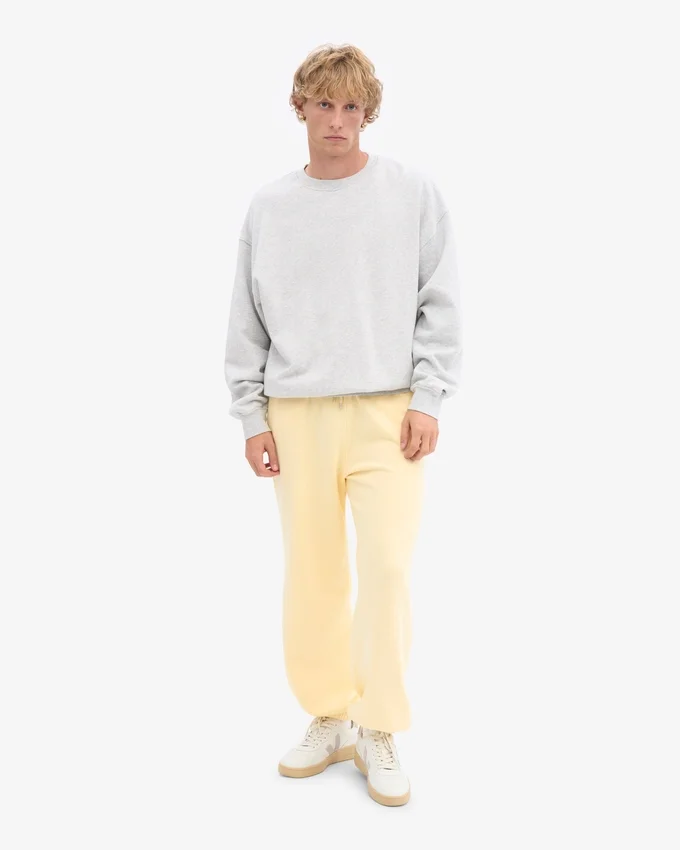 Pantalones de chándal orgánicos de corte holgado - Amarillo suave