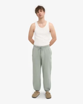 Pantalones de chándal orgánicos de corte holgado – Azul acero